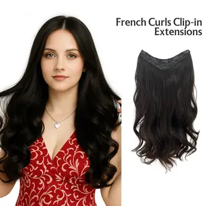 Suze Wig Long Curly -French Curls- Clip-In Wig for Women - Premium Quality Synthetic Hair Extensions for Flawless, Undetectable Finish hair extension