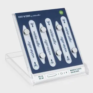 Wurkin Stiffs Stiff-N-Stays Plastic Magnetic Collar Stays 3 Pack for Professional Look on Video Calls Dinner Dates & Presentations