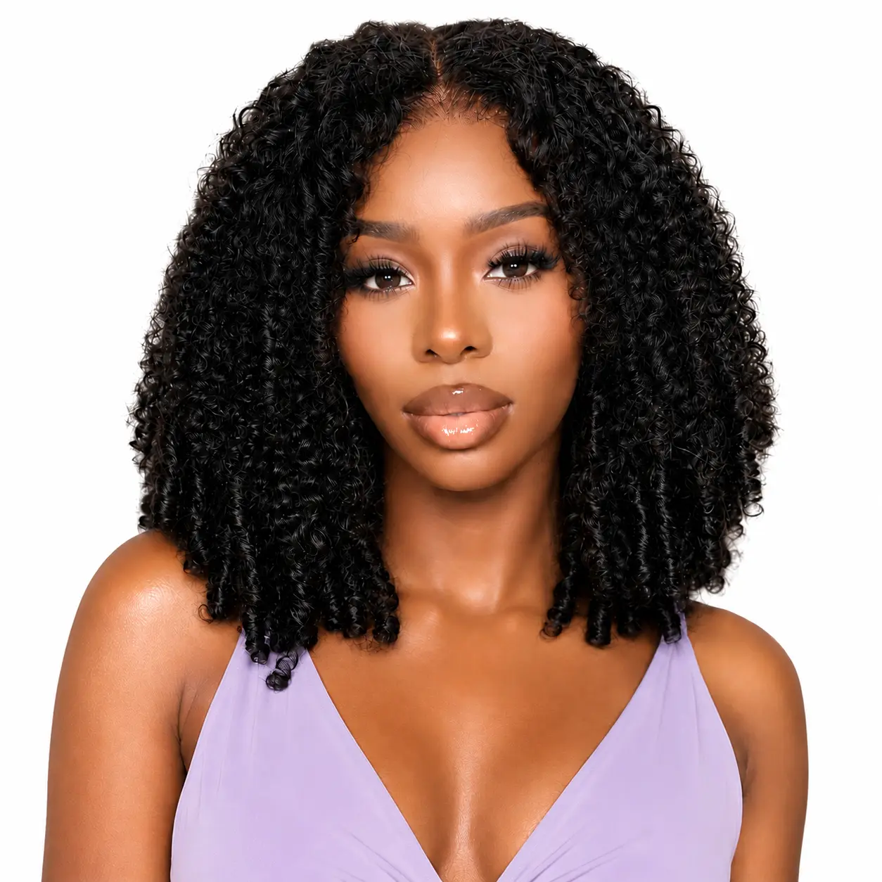live [ New Twist Out Wig] Menglle Glueless 7x6 Lace Front Wig Kinky Curly/Jerry Curly With Burmese Bounce Ends And Layered Twist-Out Design Natural Black Wig