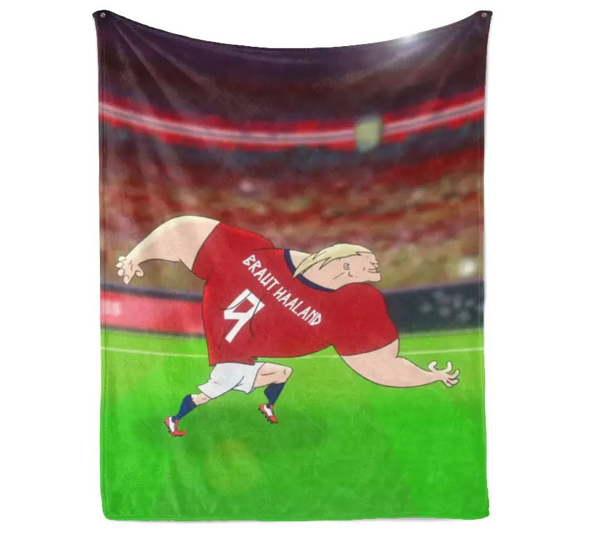 Erling Haaland "The Goal Machine" Flannel Throw Blanket, Vintage Football Star Blanket, Ultra Soft Soccer Fan Throw for Sofa Bed Couch, Sports Room Decor Gift