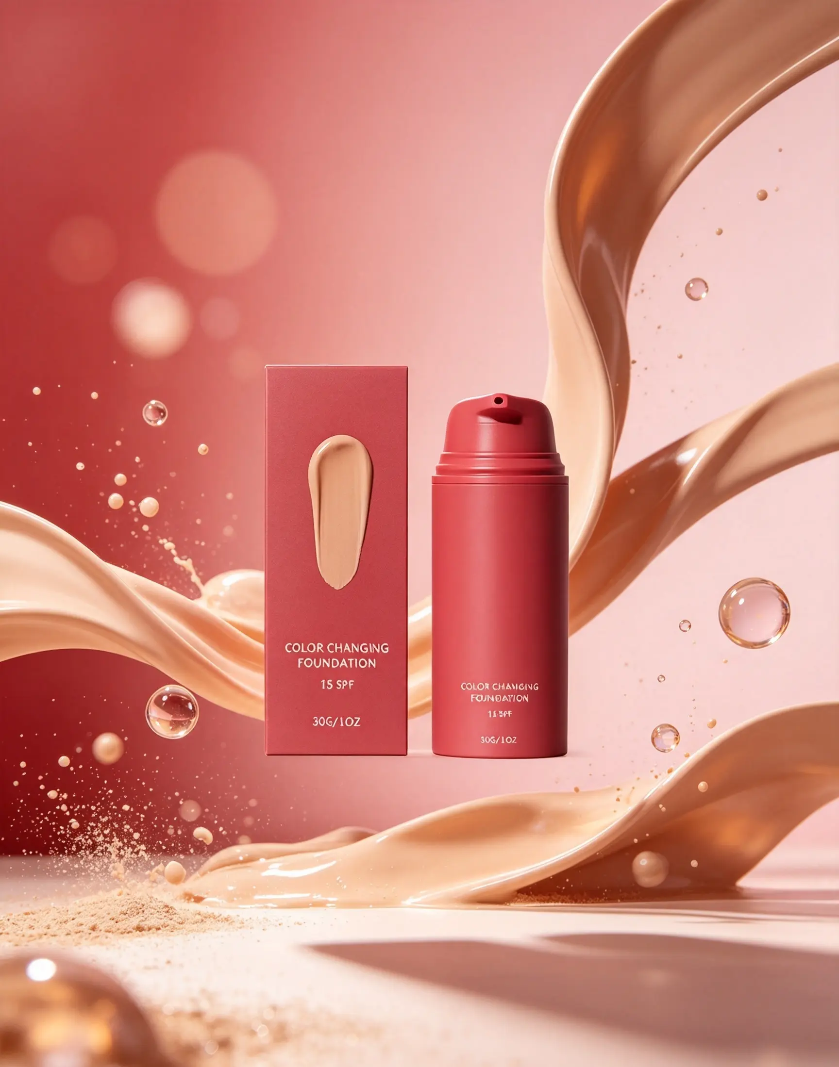 Liquid Foundation with SPF 15, Color Adjusting Facial Base, Everyday Skin Makeup