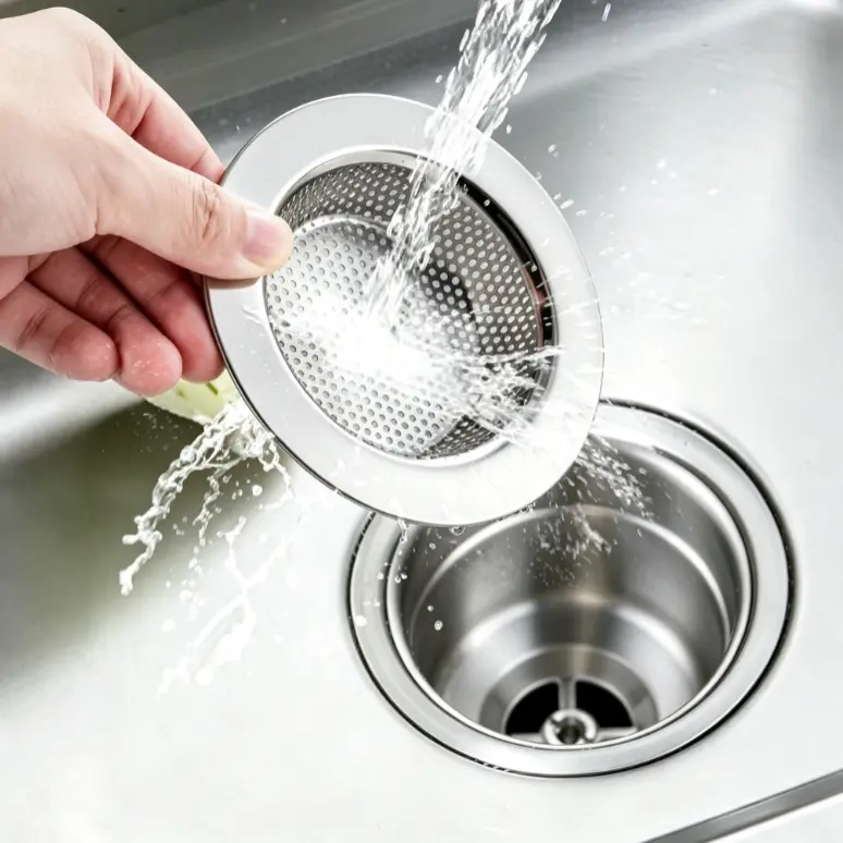 (2 Pcs) Kitchen Sink Strainer, 4.5 in Diameter, Rustproof Double-Layer 3 in Inner Filter, 1 in Depth, Clog-Free Anti-Clogging Design, Safe Upgraded Fit for Most Sink Drains, Essential Home Bathroom Plumbing Gadget