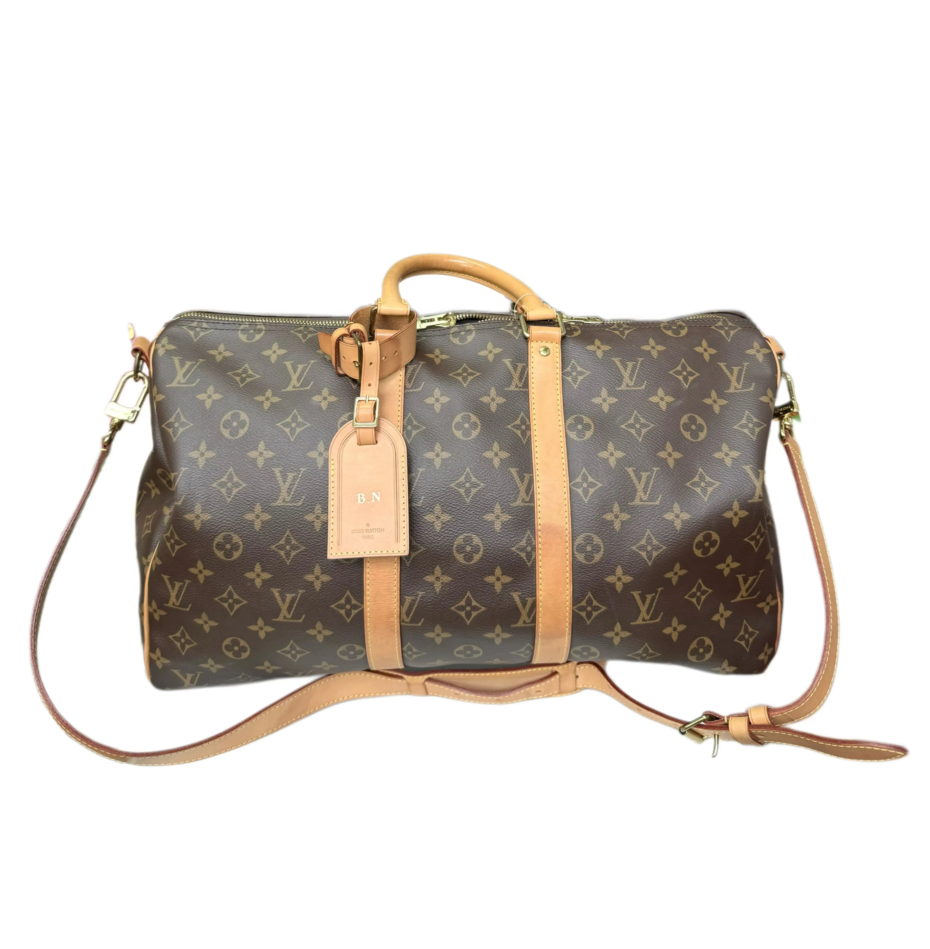 Pre-owned Louis Vuitton . Shoulder Bags Speedy 45 Monogram Canvas Leather Trim Detachable Strap Travel Bag