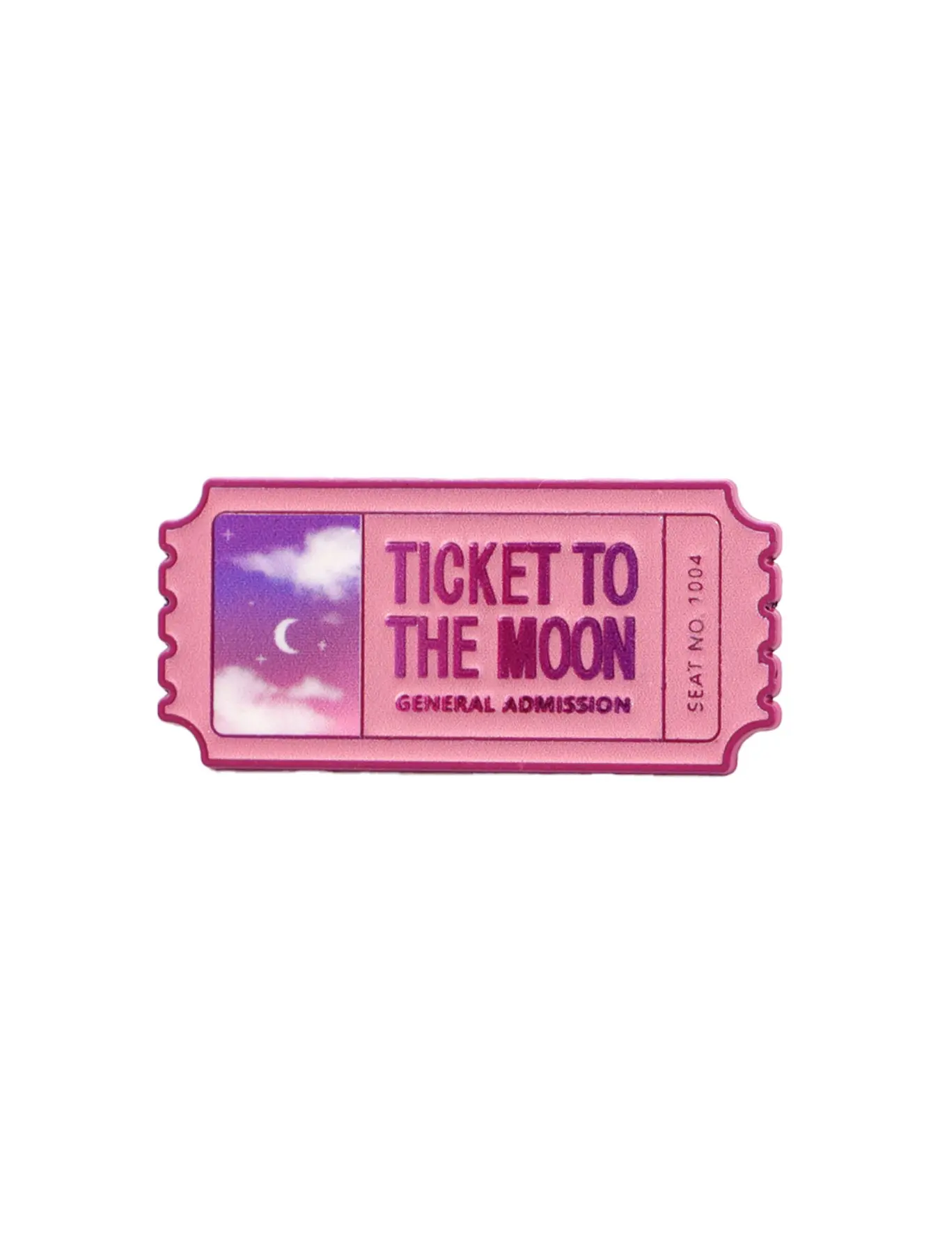 "Ticket to the moon" Dreamy Vintage Cartoon Enamel Pin & Brooch , Lettering Badge, Women&Men Zinc Alloy Casual Accessory, Fashion Jewelry Gifts for Her,Friends