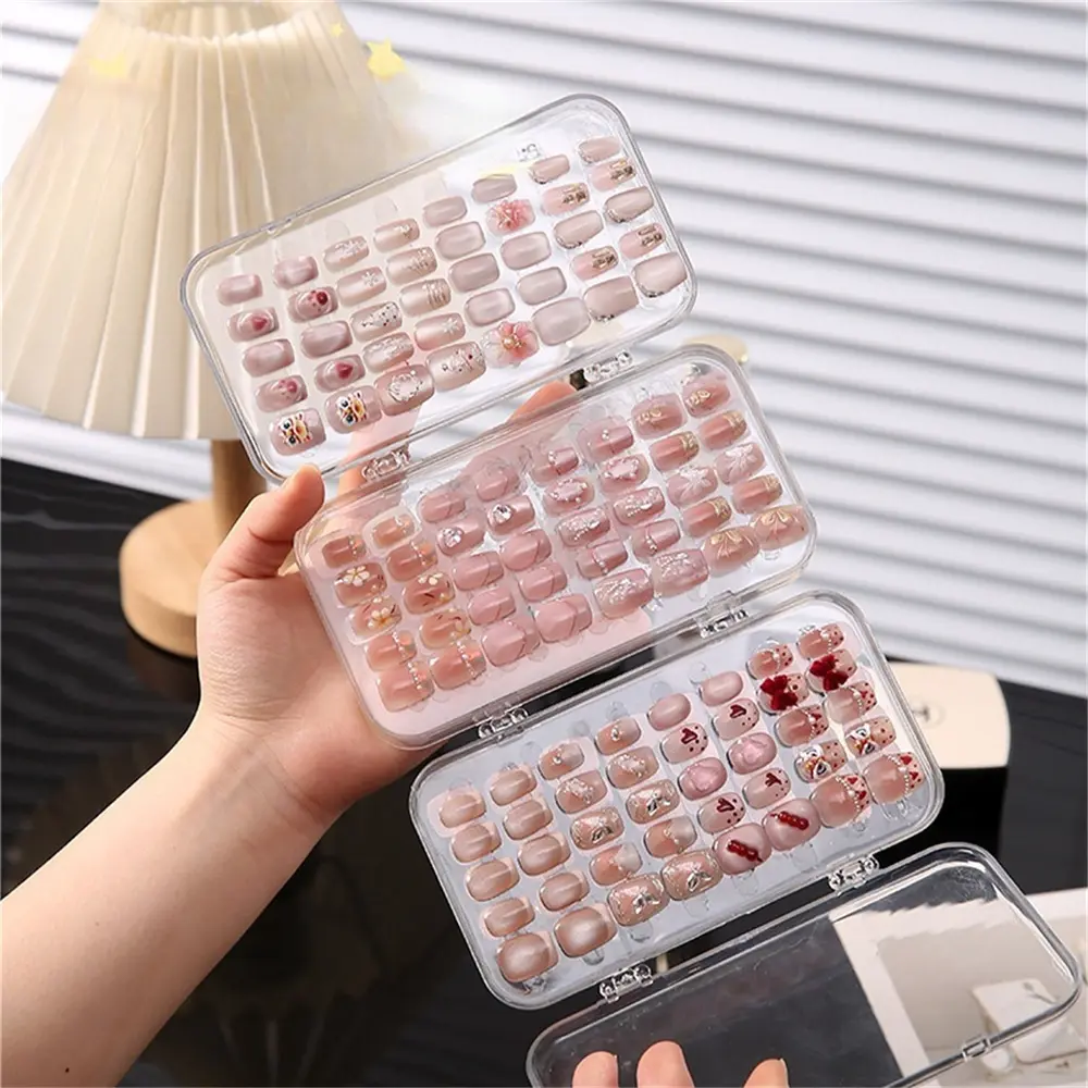 Portable Nail Art Storage Box, Clear Storage Box, Dustproof Organizer Boxes, Three-Fold Dustproof Beauty Organizer, Compact Space Saving Manicure Display Case for Nail Collection, Foldable Organizer, Beauty Supplies Organizer