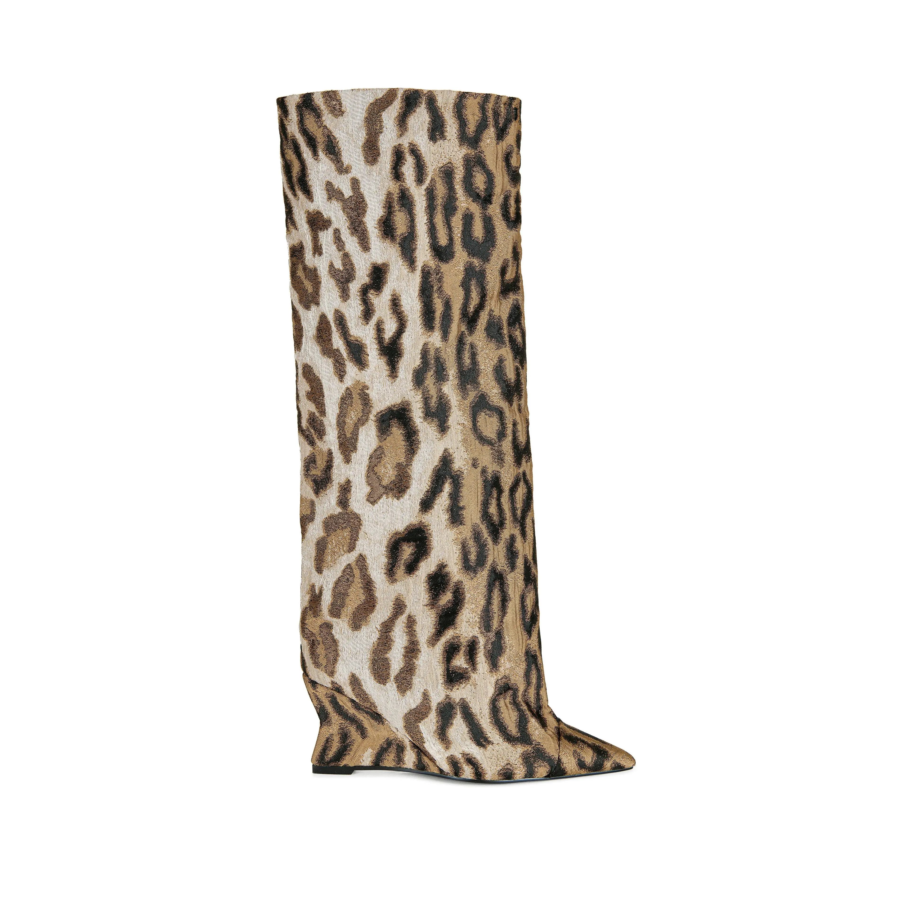 KENYA-LEOPARD WEDGE BOOT