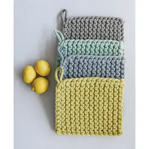 Crocheted Pot Holder - Thick Cotton - 8-in Square