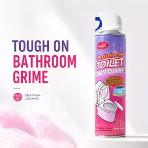 Bathroom Toilet Foam Cleaner, 500ml, Powerful Clinging Foam for Stain & Yellowing Removal, Targets Hard-to-Reach Areas, Low Runoff, Easy Rinse, Fresh White Peach Scent