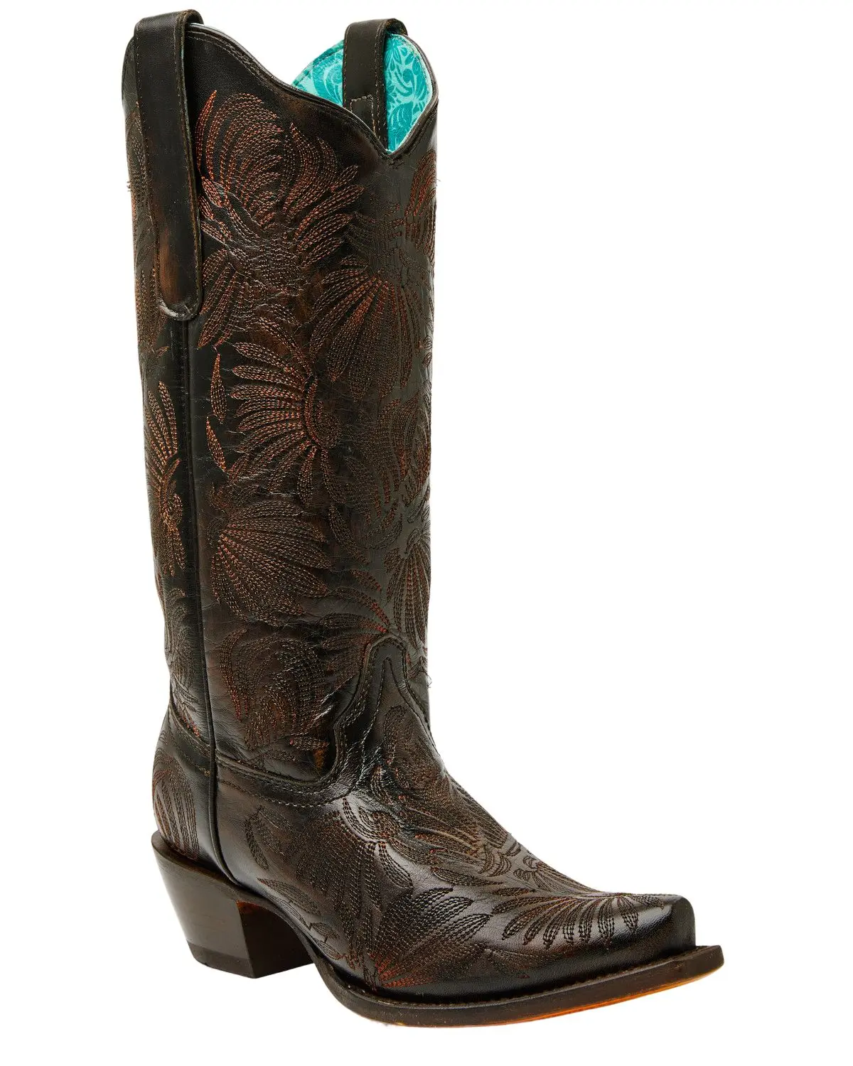 Corral Women's Women'S Floral Embroidered Tall Western Boot Snip Toe - A5084