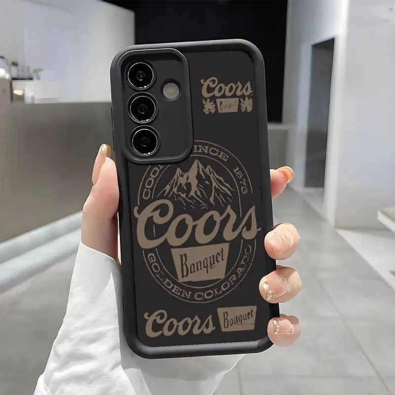 Vintage COORS Letter Mobile Phone Case - Shockproof, Skin-Friendly Soft Cover with Enhanced Camera Protector, Flash Compatibility, Wireless Charging Support - Phone Accessories for Samsung Galaxy S21-S26 Ultra/Plus/FE, A13-A17, A33-A36, A52-A54, Note20