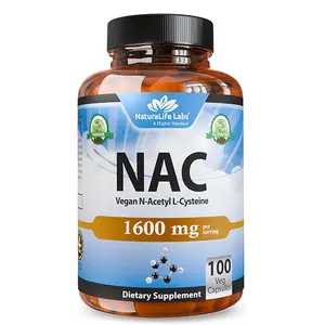 N-Acetyl L-Cysteine (NAC) 1600mg, Vegan, Non-GMO & Gluten-Free Supplement, 100 Capsules
