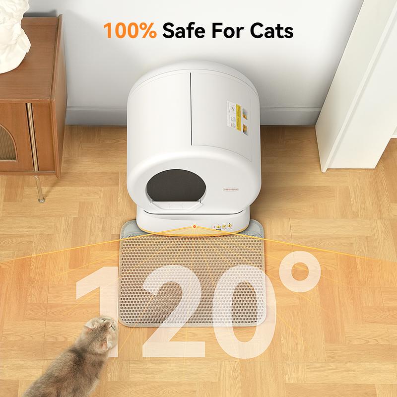 Meowant SC01 Smart Litter Box – Self-Cleaning, Odor-Free, Pee Guard, Auto Safety Stop, App-Controlled with Mat & Liner