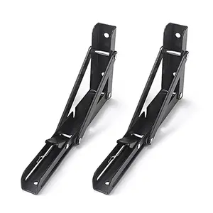 2Pcs Collapsible Shelf Bracket Max Load 90kg/198lb Wall Mounted Shelf Bracket Stainless Steel Floating Shelf Brackets Multi-Function for DIY Home Table Bench