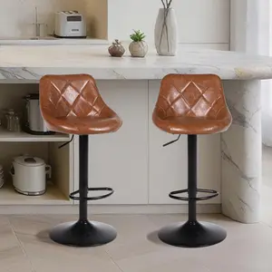 ERMNOIS Adjustable Bar Stools with Back, Modern Swivel Counter Height Barstools with Footrest, Tall Armless Faux Leather Bar Chairs for Kitchen Island Minimal Design Interior