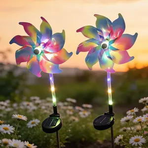 Solar Powered Rotating Windmill Light, Garden Courtyard Decorative Lamp, Outdoor Lighting for Yard and Community Areas