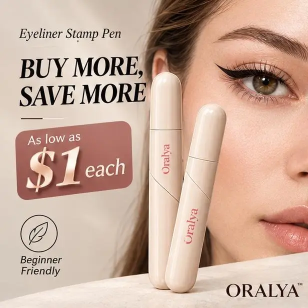 Oralya Wing Stamp Eyeliner & Lipliner Beauty Tool - Easy Eye Makeup for Novices, Puffy/Hooded Eyes, 1-Press Perfect Wings, Long Wear, Waterproof, Anti-Drift, Natural Look Cosmetic Gadget