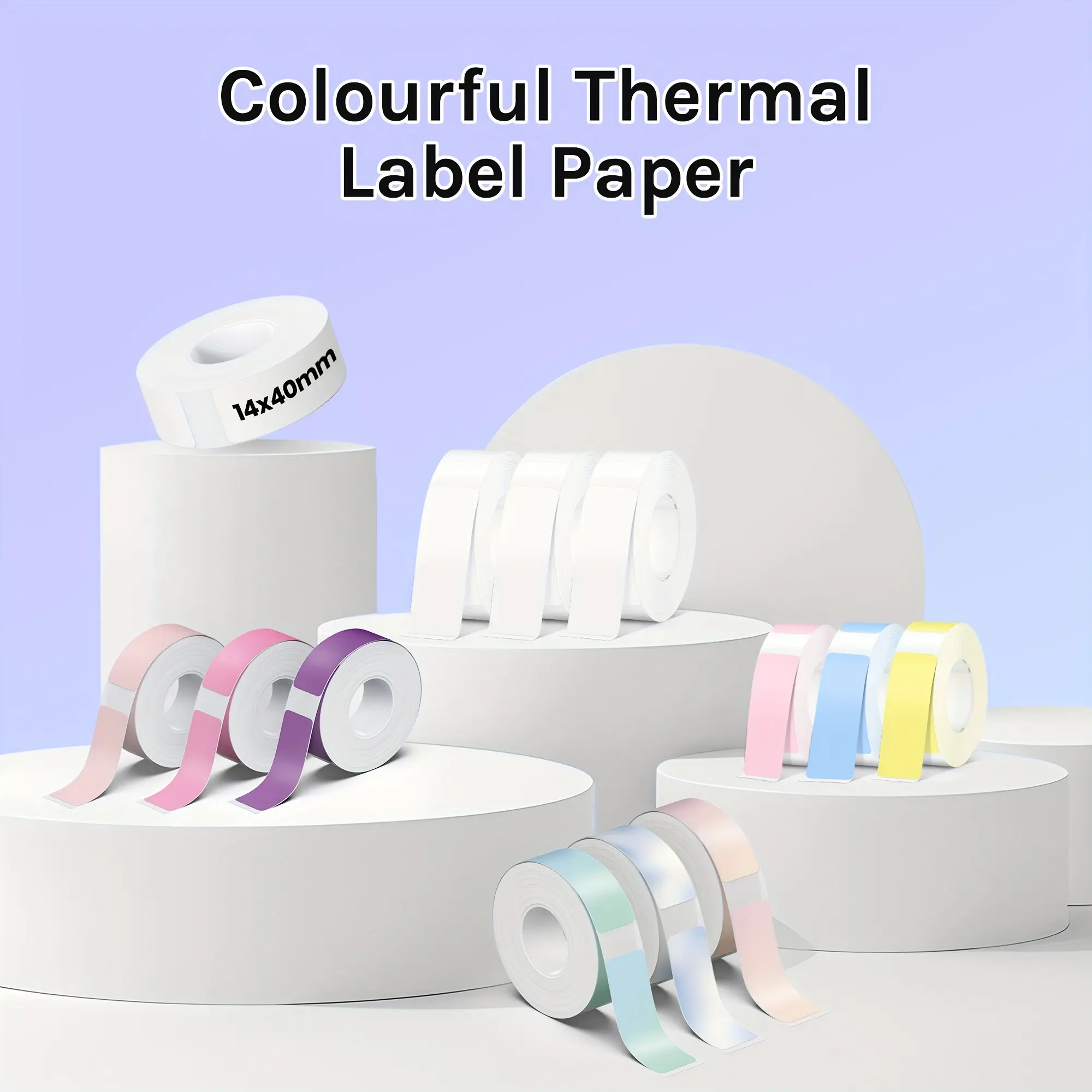 Genuine P21B/P31B Label Maker Tape, Adapted Label Print Paper, 14x40mm (0.55"x1.57"), Standard Laminated Office Labeling Tape Replacement, Multipurpose Of P21/P31, 3-Roll