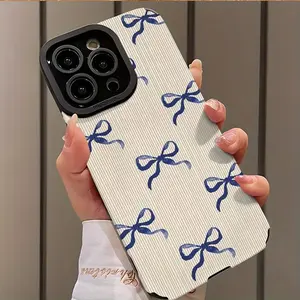 Bow Pattern Phone Case, Decorative Phone Protector Cover, Lightweight Shockproof Cover, Phone Accessories Compatible with iPhone 11 12 13 14 15 16 Pro Max/Pro/Plus, Casing