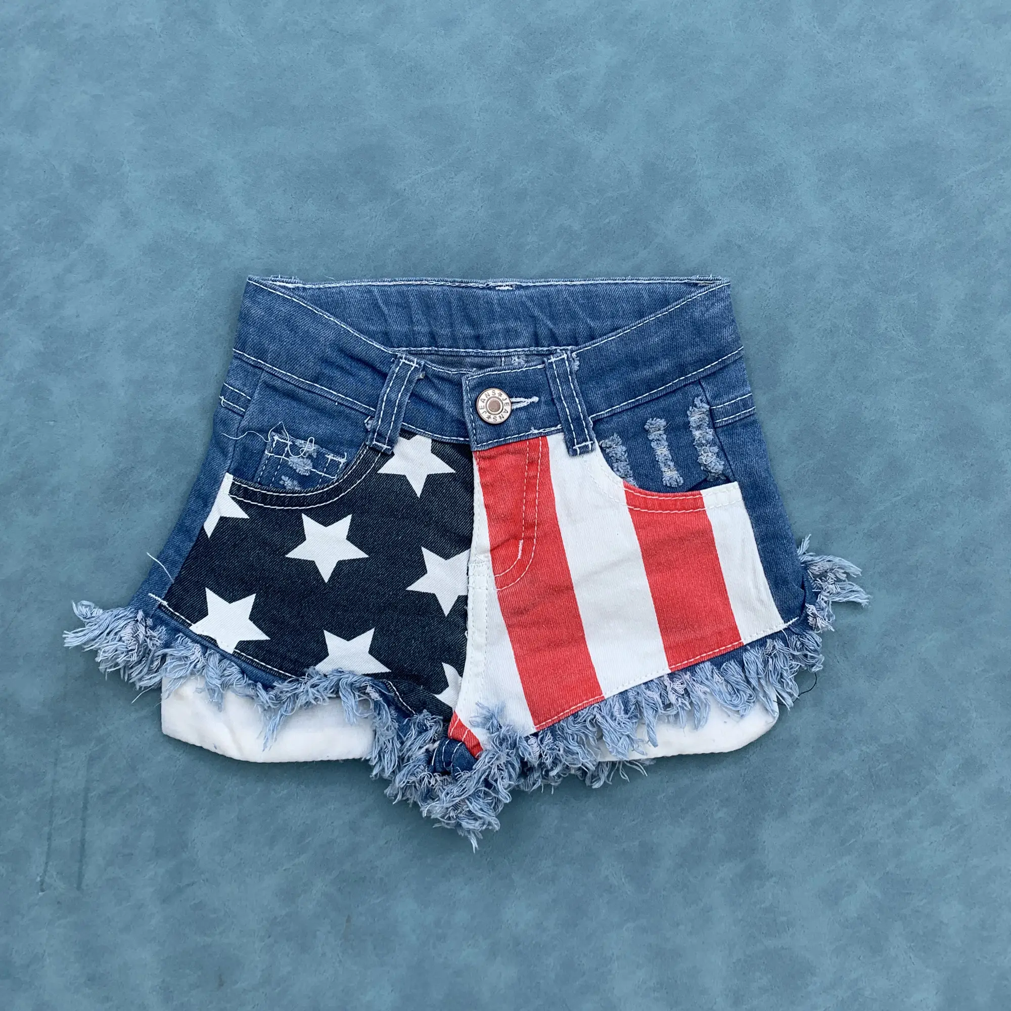 America girls kids July 4th jeans shorts