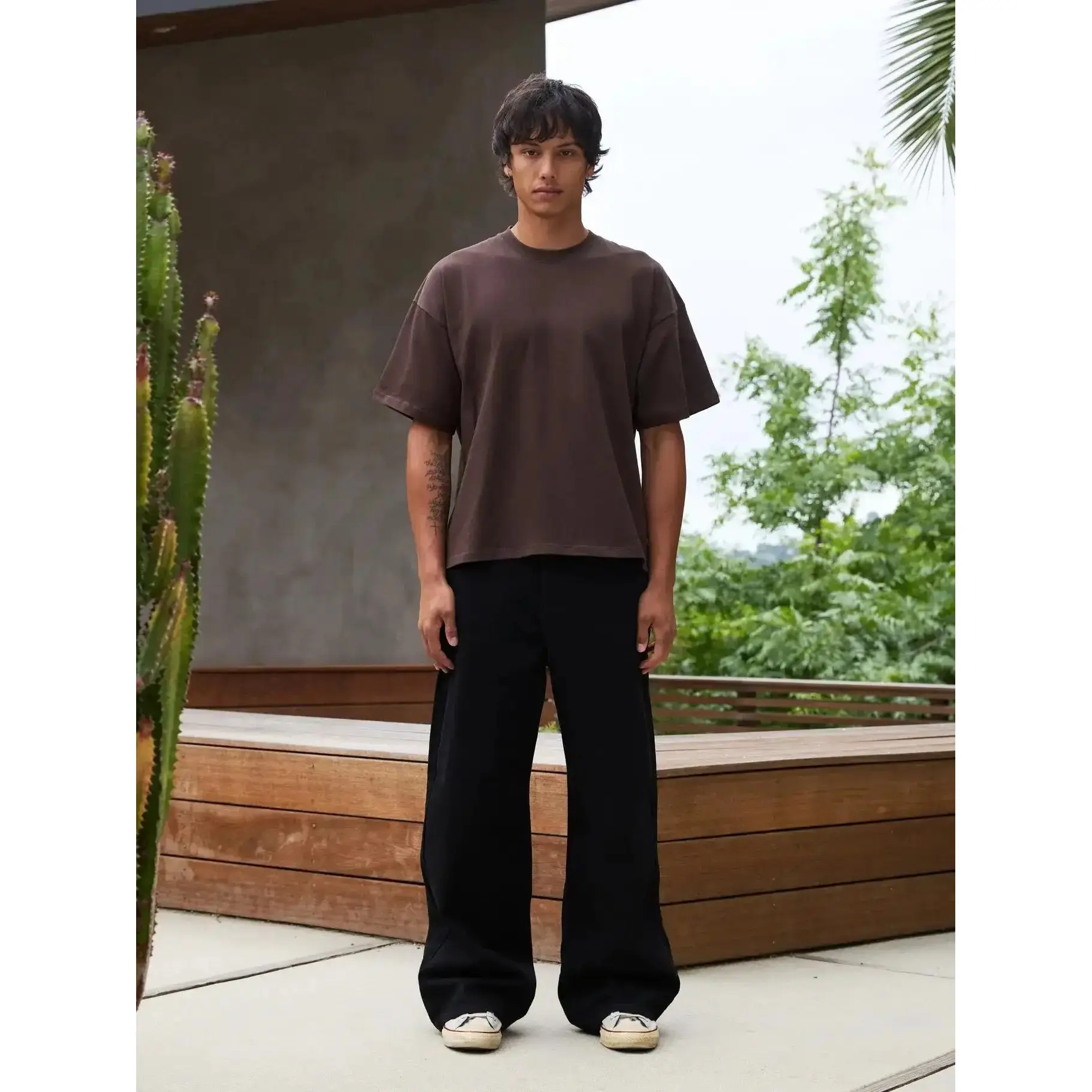 300 GSM 'Coffee' Core Tee V2 essentials capsule wardrobe effortless laid back go to dressed down viral style flattering cute dress minimalist classic modern refined basics breathable
