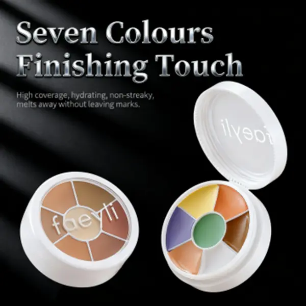7-Color Concealer Cosmetic - Gentle, Waterproof, Sweatproof, Light Coverage, Smoothing Texture, 24H Flawless Matte Finish, Long-Lasting Makeup Base, Suitable for Any Skin Type, Ideal for Outdoor Daily Use, Targets Uneven Skin Tone, Boosts Youthful Look, F