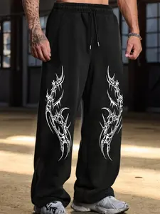 Cyber Industrial Graphic Sweatpants - Death Metal Style Streetwear Pants