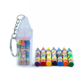 World's Smallest Mini Crayon Keychain – 8 Tiny Crayons, Fun Novelty Gift