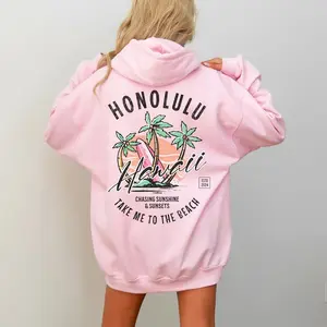 Honolulu Hoodie, Hawaii Hoodie, Trendy Beach Hoodie, Aesthetic Hoodie, Aloha State Beach Pullover, Trendy Clothing