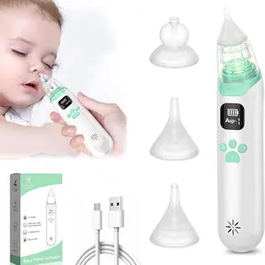 Electric Nasal Aspirator for Babies, Infant, 3 Silicone Tips, Anti-Backflow, Soothing Music & Light, Ideal for Newborns & Toddlers