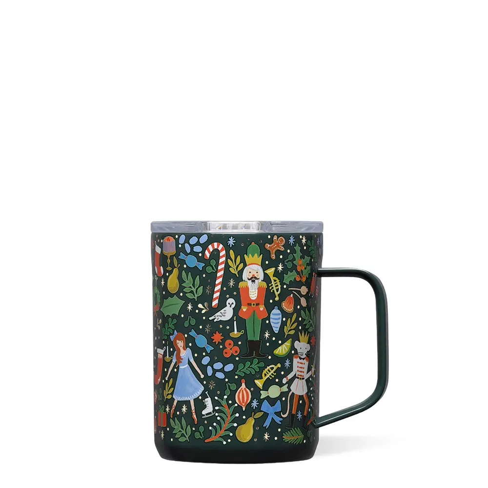 Rifle Paper Co. Classic Holiday Ceramic Coffee Mug - Nutcracker Collection, Hand-Drawn Details, Gold Foil Accents, Kitchen Drinkware, Novelty Gift Idea