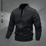 Men's Zip-Up Pilot Jacket - Sporty Chic Fitted Long-Sleeve Polyester Sports Fitness Outerwear with Pockets, Letter Embroidery, Machine Washable Mensfashion All-Seasons Wear for Casual Use (Pilot-Jacket Vibe)