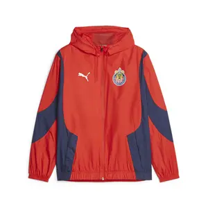 PUMA Mens C.D. Guadalajara Prematch Woven Anthem Jacket Athletic Outerwear Casual - Red