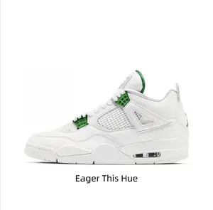 Clean full-white running shoes with fresh green hardware accents, lightweight mesh brings lively summer vibes to casual daily fits