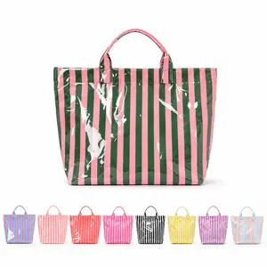 BIGWIG Women's Striped Tote Bag Large Capacity Lightweight Handbag Casual Carryall Purse for Work Travel Beach Shopping Weekend Vacation Everyday Use Reusable Fashion Tote for Commuting Summer Spring Outdoor Daily Essentials