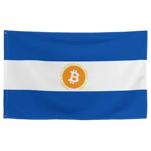 Bitcoin El Salvador Flag 100% polyester Banners Decoration