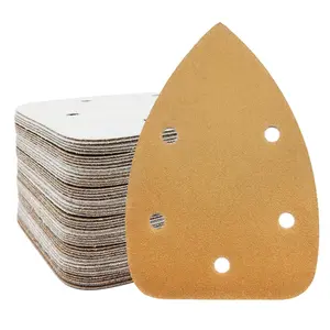 50 Pack  Sander Sandpaper, Sanding Pads for 5.5'' Detail Sanders, Hook and Loop Sandpaper Detail Sander Palm Sander Sandpaper for  Furniture Sanding Refinishing (180 Grit)