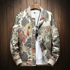 Men’s Japanese Embroidered Hip Hop Streetwear Bomber Jacket — Spring 2025 New Arrival | Menswear / Coats