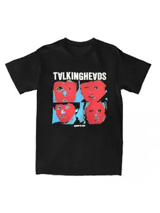 The head of the rock band is still wearing a light striped T-shirt, hip-hop casual streetwear, short sleeved Harajuku unisex top