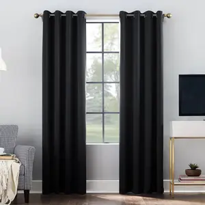108"x52" Oslo Theater Grade Extreme 100% Blackout Grommet Curtain Panel Black -