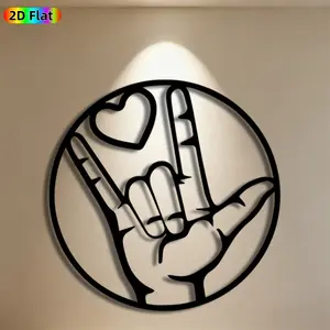 1pc Heart & Hand Gesture Metal Wall Art, Stylish Heart & Hand Statue Mural, Ideal Gift for Valentine's Day, Wedding Anniversary, Heart Decor Enthusiasts,  Metal Wall Decor , Perfect for Bedroom Wall & Garden Fence, Romantic Home Decor Enthusiasts
