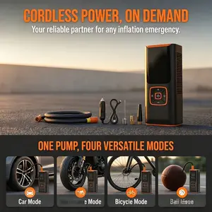 6000mAh Portable Wireless Digital Display Tire Inflator with LED Light, High Capacity Multipurpose Electric Air Pump for Car Motorcycle Bicycle Ball Inflation, Car Accessories,Cordless Tire Inflator, Vehicle Tire Inflator, Emergency Air Pump
