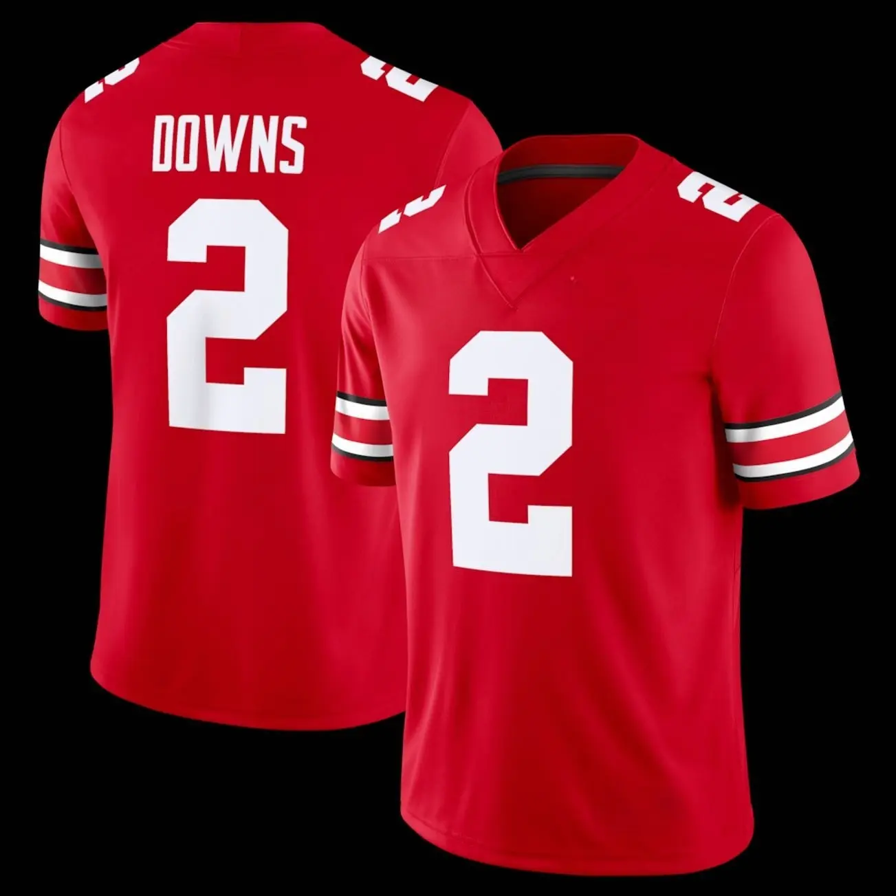 Unisex Football 2 Caleb Downs Ohio State Buckeyes College Team Game Jersey - Scarlet
