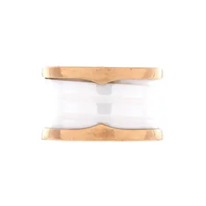 Pre-owned Bvlgari B.Zero1 Three Band Ring 18K Rose Gold and Ceramic by Rebag
