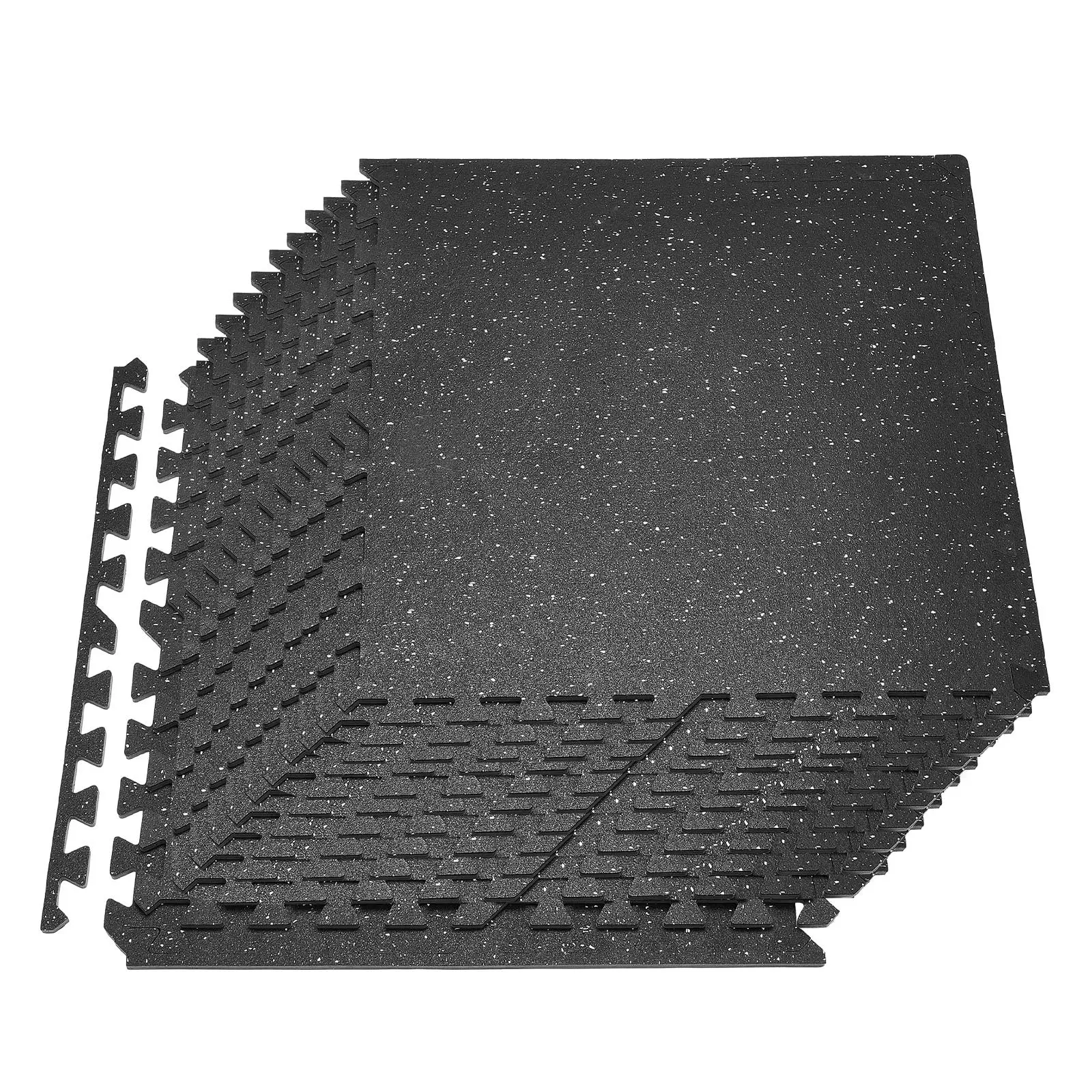 VEVOR Puzzle Exercise Mat, 24 PCS Fitness Equipment Mats, 24 x 24 x 0.4 in, High-Density EVA Foam Mats Set, Interlocking Rubber Soft Tiles, Protective Floor Padding with White Dots for Home Gym Office#BacktoSchool