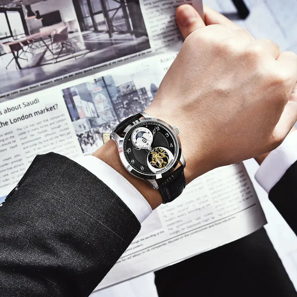 Pagani Design Moonphase Watch  Mens Gold Luxury Dress Watch - TikTok Shop
