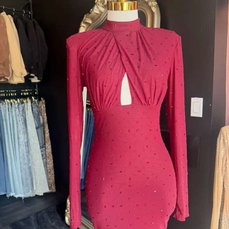 Ruby Rhinestone Dress