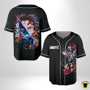 [Collection] Demon Slayer Jersey – Infinity Castle Anime Oversize Unisex Baseball Top, Double Printed Cool Streetwear Graphic Jersey for Anime Fans OTD