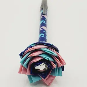 Hand-Crafted Duct Tape Flower Pen w/pink & Blue whale design.