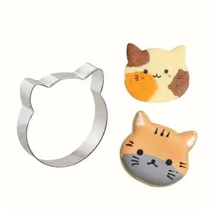 Stainless Steel Cat-Shaped Cookie Cutter - Food-Safe Baking and Fondant Mold for Cat-Themed Treats