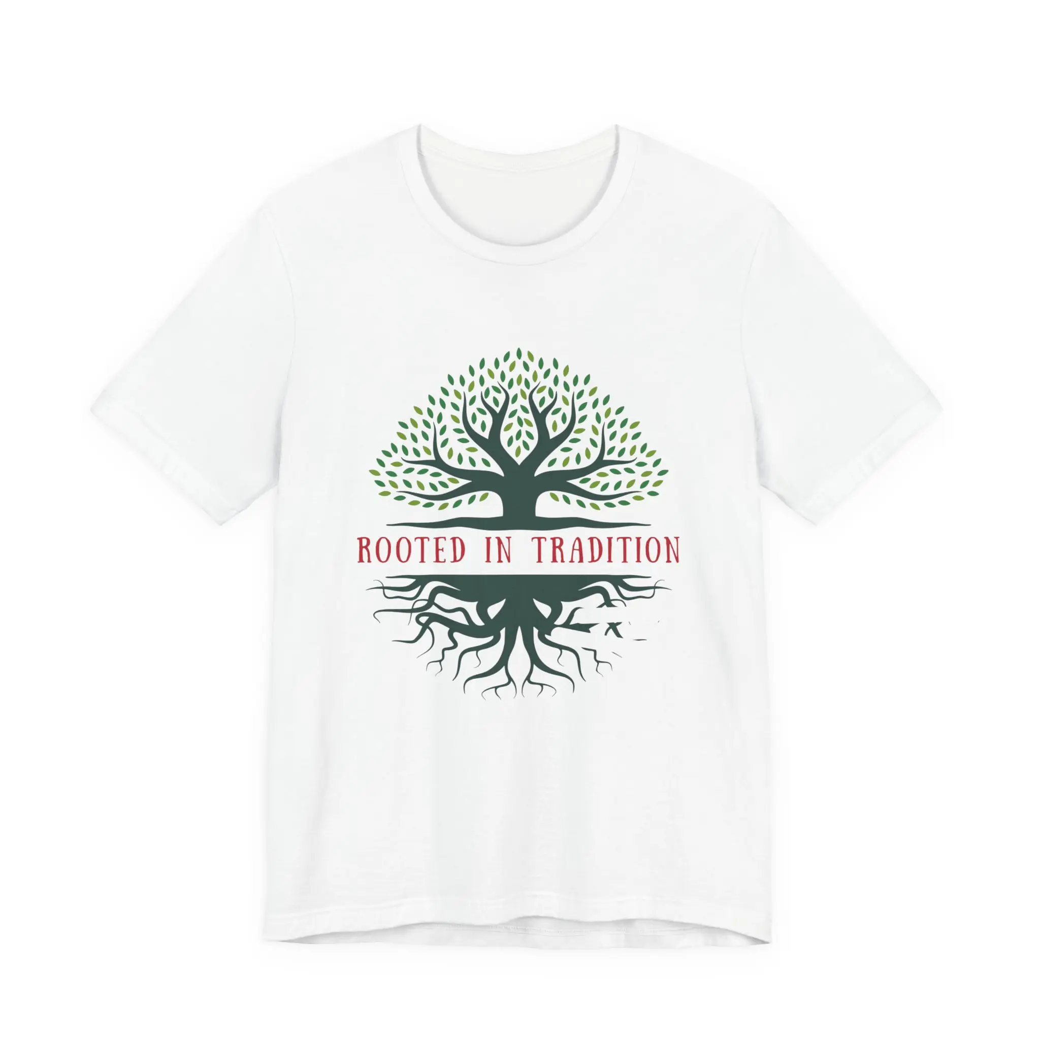Rooted in Tradition tree graphic Tee | Family heritage roots design